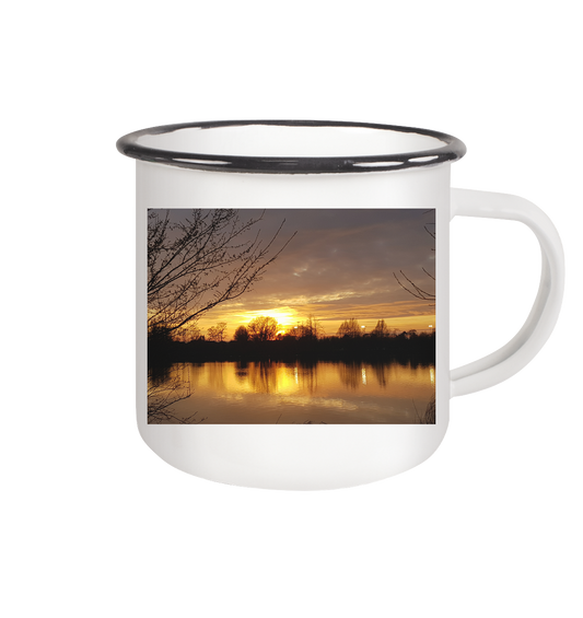 Abendspaziergang - Emaille Tasse (Black)