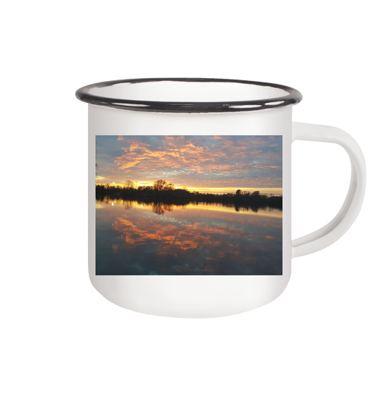 See am Abend - Emaille Tasse (Black)