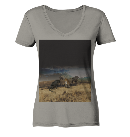 Ein Leopard kann ... - Ladies V-Neck Shirt